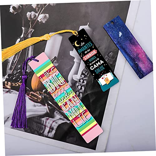 Anneome 1 Set Tassels Blank Bookmark Sublimation Bookmark Tassels Aluminum DIY Bookmark Graduation Sublimation Bookmark Iron on Bookmark Blank Anneome