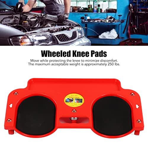 Rolling Knee Creeper/Pads Rolling Knee Dolly Sliding Knee Pads Protector With 5 Swivel Castors Repair Tool Tray for Mechanic Carpenter Flooring Acouto
