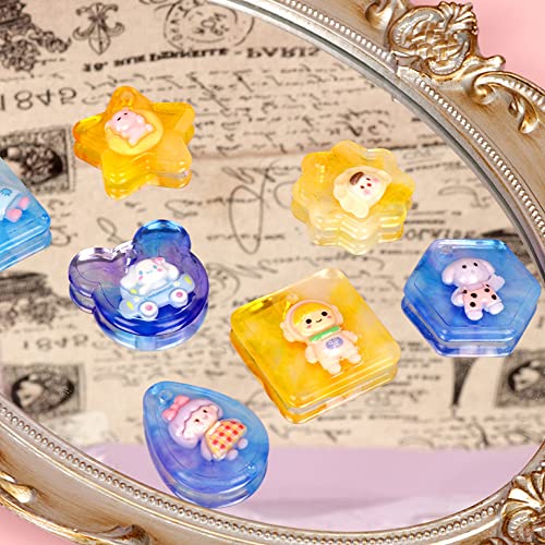 RESINWORLD 16pcs Variety Geometric Pendant Silicone Molds with Hanging Hole, Jewelry UV Resin Mold, Necklace Keychain Molds for Epoxy Resin ResinWorld