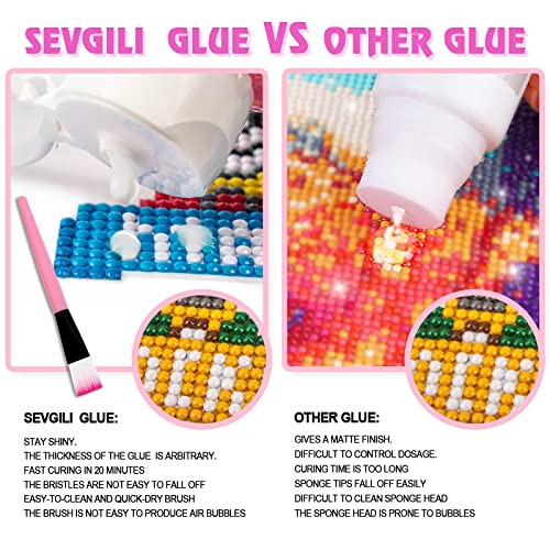 sevgili Diamond Painting Sealer Kits 240ML with Brushes, Diamond Art Sealer Puzzle Glue Diamond Painting Accessories and Tools,Diamond Painting Kits sevgili