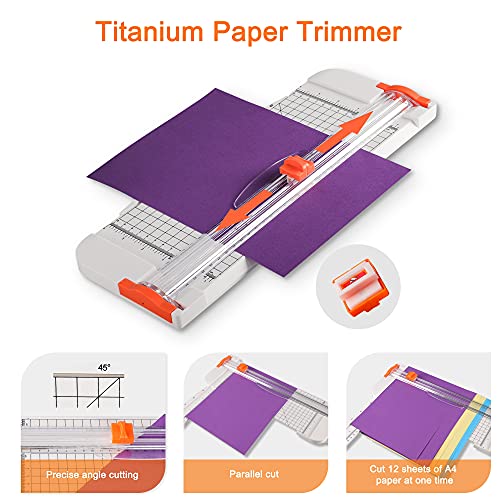 Famomatk 27PCS Craft Weeding Tools for Vinyl Kit,Utility Knife Set with 12Inch Paper Cutter Trimmer for Scrapbooking,Silhouettes,Cameos,DIY Art Famomatk