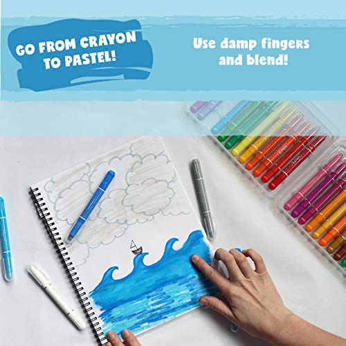 DOODLE HOG NOYO 36 Colors Gel Crayons for Toddlers and Kids - Non Toxic - 3 in 1 Washable Bolder Crayons | Pastel Watercolor Paint Effects | Ages 3 DOODLE HOG