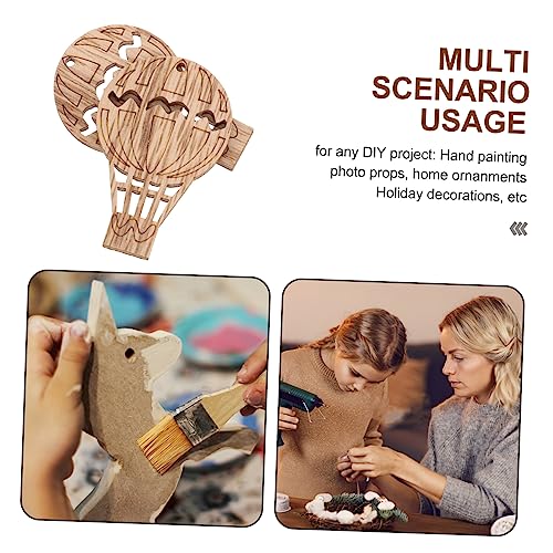 COHEALI 30pcs Hot Air Balloon Wooden Shape Ornament Crafts Hanging Bulk Wooden Lion Cut Outs Unfinished Wood Shapes Unfinished Woods Chips Wooden COHEALI