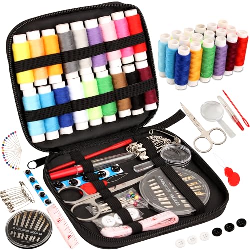 104 Pcs Sewing Kit, Portable Needle and Thread Kit for Beginners, Travelers  and Adults, DIY Sewing Supplies 