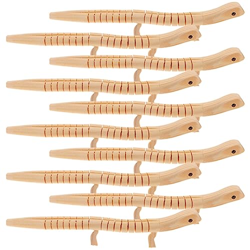 Wooden Crafts to Paint Unfinished Wooden Wiggly Lizard 10pcs Jointed Flexible Wooden Lizard Animal Model Crafts for Birthday Party Supply Wood Lizard