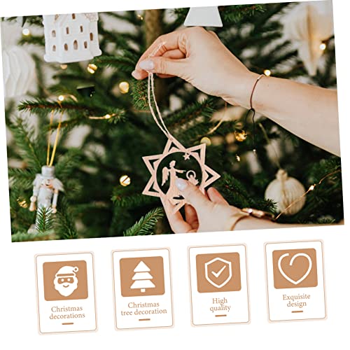 Unomor 16pcs Christmas Ornaments Predrilled Unfinished Wood Cutout Christmas Wood Ornament Unfinished Wood Cutouts Christmas Tree Decorations Wooden Unomor