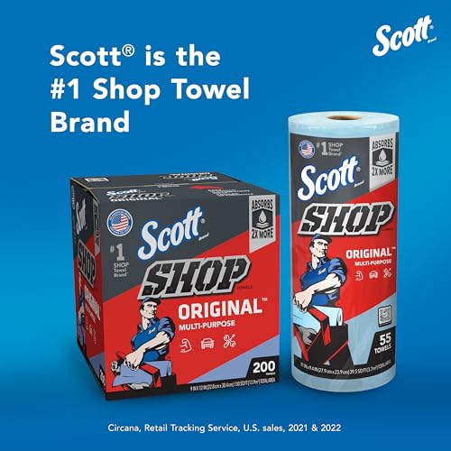 Scott® Shop Towels Original (75147), Blue, (55 Towels/Roll, 12 Rolls/Case, 660 Towels/Case) SCOTT SHOP ORIGINAL