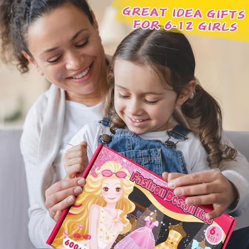 YEETIN Fashion Designer Kits for Girls Ages 6+, 600+Pcs Kids Sewing Kits, Arts & Crafts Girls' Fashion Set, Doll Clothes Making, Learn to Sew Gifts YEETIN