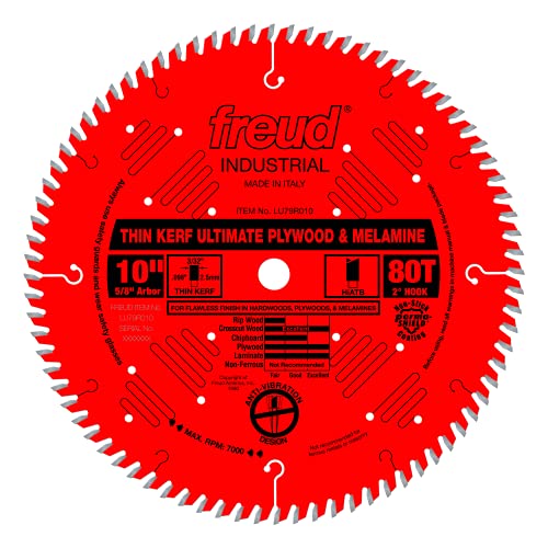 Freud LU79R010: 10" Thin Kerf Ultimate Plywood & Melamine Blade Freud