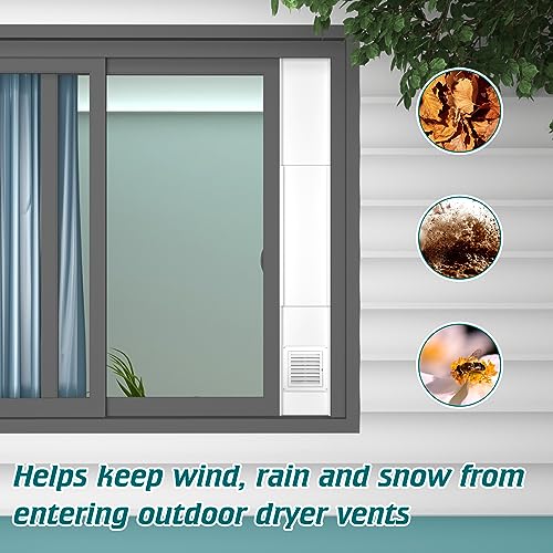 Daisypower Dryer Vent Window Kit,4" Adjustable Window Vent Kit with Outdoor Dryer Vent Cover Daisypower