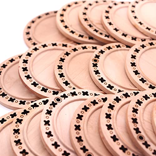 CBCMY 20 Pieces of 2.36-inch Natural DIY Wood Chips Handmade Wood kit can be Used for Art and Crafts Christmas Ornaments Technology CBCMY