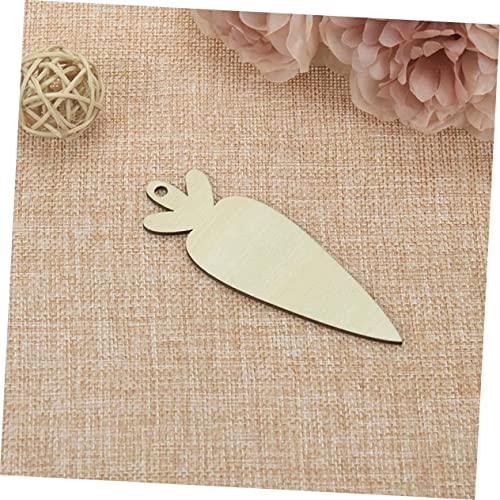 Gogogmee 30Pcs Carrot DIY Woodsy Decor Arts and Crafts for Kids Wooden Crafts Easter Carrot Hanging Ornaments DIY Carrot Slices Easter Wood Cutouts Gogogmee