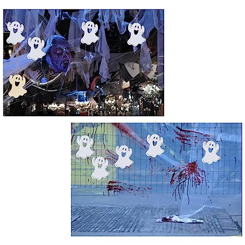 Ghost Wooden Halloween Blank Wood with Twines Art Unfinished Ornaments for Christmas Wedding Birthday Party Halloween Thanksgiving Day Decoration Zontween