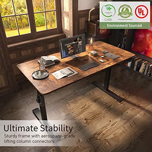 Monomi Electric Standing Desk, Height Adjustable Desk 55x 28 Inches, Ergonomic Home Office Sit Stand Up Desk with Memory Preset Controller (Black Monomi
