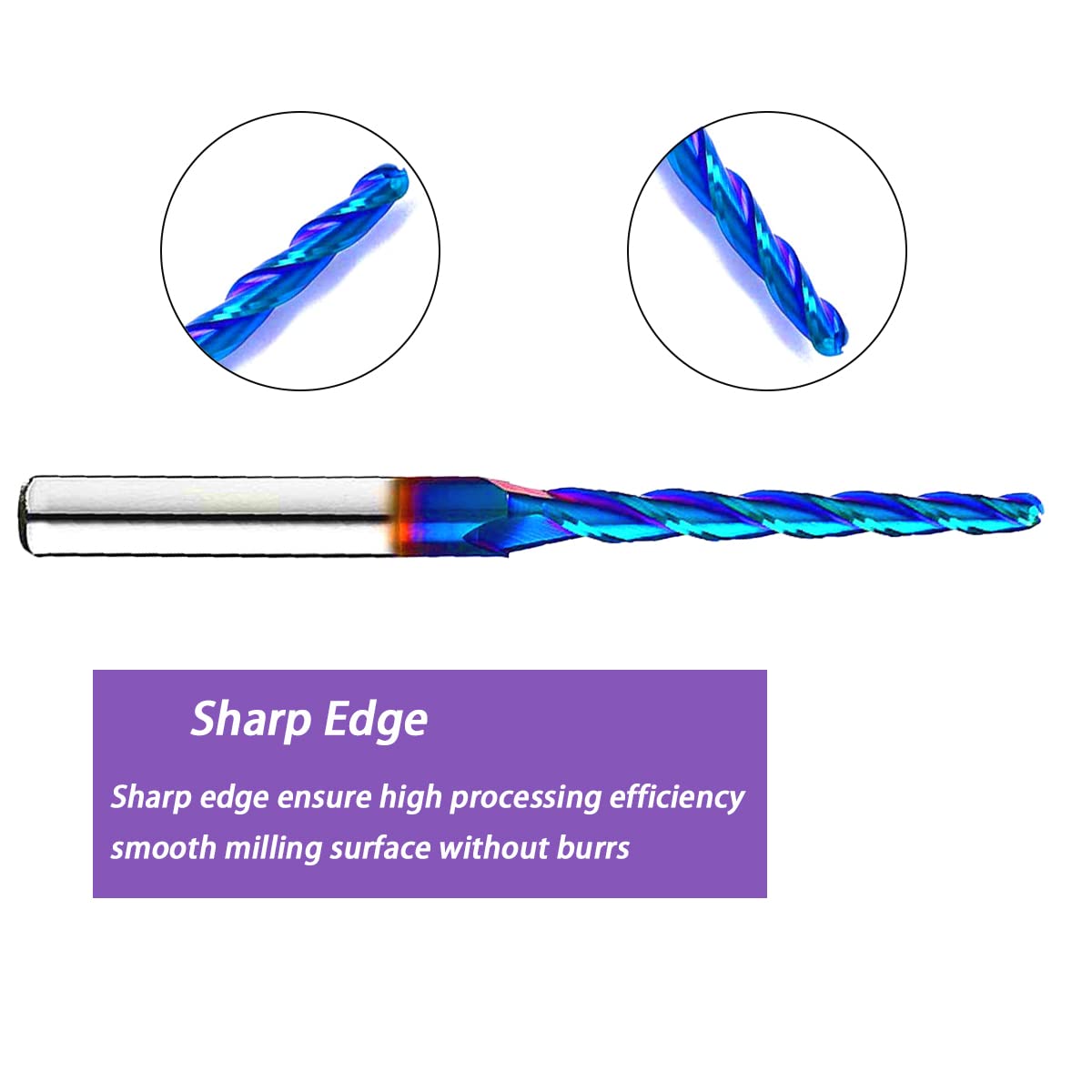 Ruhitools CNC Router Bits Ball Nose 1/8 inch Cutting Dia 2D and 3D Carving 1.0 Deg NACO Coated UpCut with 1/8" x 1 1/2" x 1/4" x 3" Shank 1/4" RUHIWORKER FOR INDUSTRIAL USE ONLY
