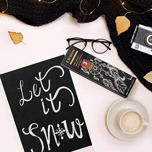 Qionew White Gel Pen Set, 3 Pack, 1mm Extra Fine Point Pens Gel Ink Pens Opaque White Archival Ink Pens for Black Paper Drawing, Sketching, Qionew