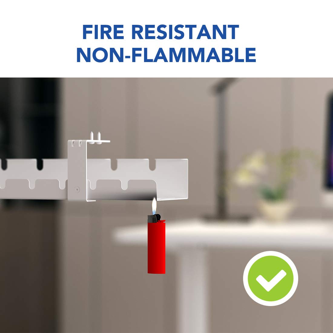 FLEXISPOT Under Desk Cable Management Tray, Metal Raceway Wires Cable Tidy Organizer, Office and Home Cable Tray Use for Standing Desk (Black) FLEXISPOT