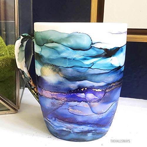 Pixiss Blue Alcohol Ink Set - 5 Shades of Highly Saturated Alcohol Ink for Epoxy Resin Supplies, Yupo Paper, Tumblers, Coasters - Resin Colorant for Pixiss