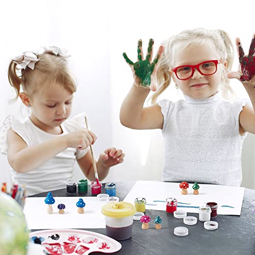 KISSITTY 30pcs Wood Mushrooms Unfinished Wooden Mushroom Craft Figures Embellishments Decorations for Home Garden Miniature Ornaments Decor Painting KISSITTY