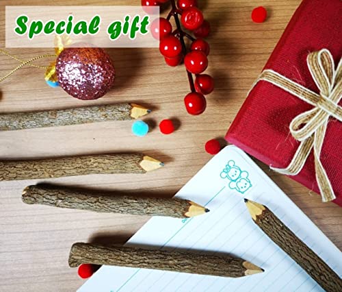 NUTTA - 12 Pencils Graphite Wooden Pencils Rustic Branch & Twig Wood Pencil Home Decoration or Gift Handmade Wooden Craft DIY Decorate Room Decor NUTTA