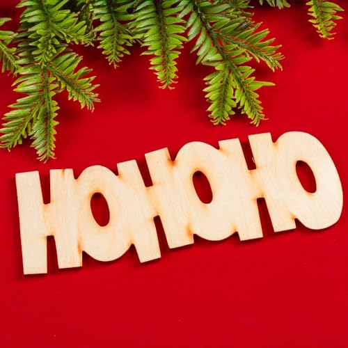 Unfinished Wood "HOHOHO" Cutouts Set of 6 by Factory Direct Craft - Made in The USA for Christmas Decorating, Crafts and DIY Projects (6-3/4 Inches Factory Direct Craft