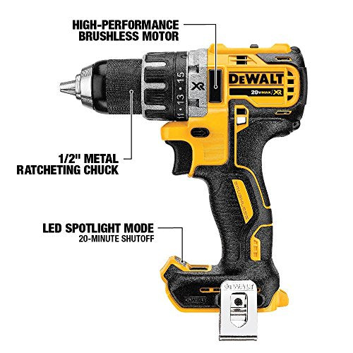 DEWALT 20V MAX XR Brushless Combo Kit, Compact 4-Tool (DCK484D2) DEWALT