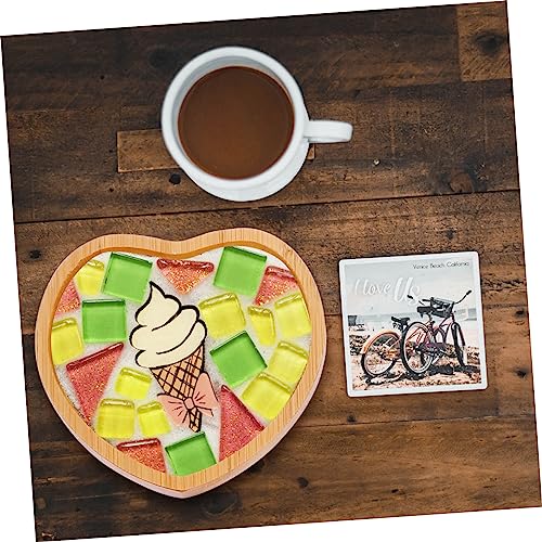 EXCEART 18 Pcs Mosaic Tray DIY Accessories Ornaments Food Tray Rectangular Tray DIY Mosaic Making Crafts Fillable Mosaic Plate Home Tray Fillable EXCEART