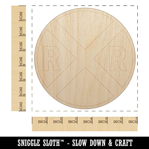 Railroad Crossing Train Unfinished Wood Shape Piece Cutout for DIY Craft Projects - 1/8 Inch Thick - 6.25 Inch Size Sniggle Sloth