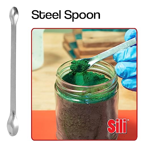 Sili 7 Piece Epoxy/Resin Complete Mixing Kit Featuring The Red Silicone Mat for Jewelry Making • Woodworking • Pen Blank Mixing and General Epoxy Sili