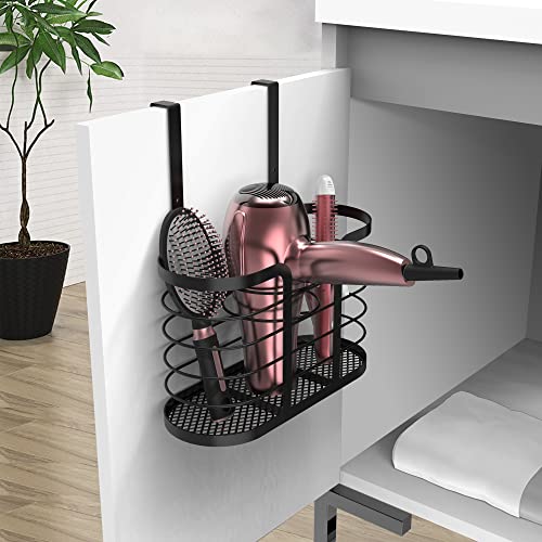 YIGII Hair Tool Organizer - Dryer Holder/Blow Holder Cabinet Door, Bathroom Care & Styling Tools Storage Basket for Dryer, Flat Irons, Curling YIGII