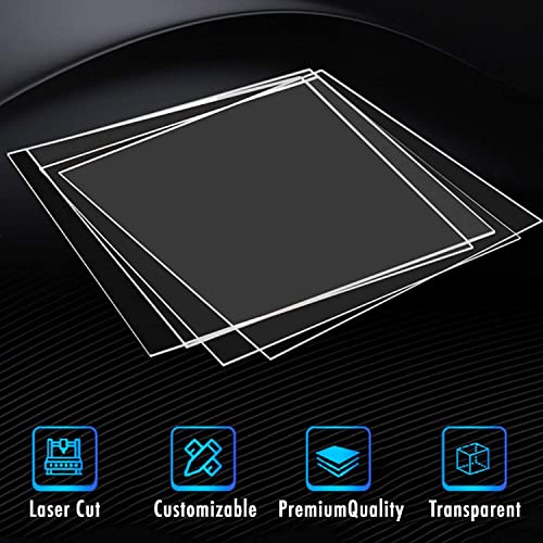 CALPALMY (2 Pack) 1/8" Thick Clear Acrylic Sheets - 20" x 24" Pre-Cut Plexiglass Sheets for Craft Projects, Signs, Display Cases, Sneeze Guard and CALPALMY