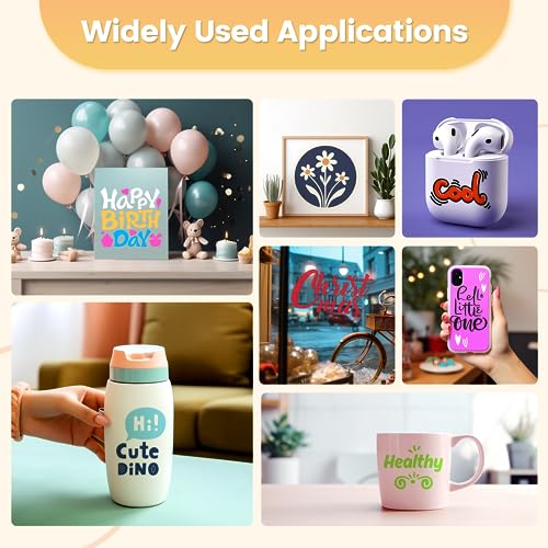 EPRCUT Permanent Vinyl Sheets, 65 Multi-Color 12" x 12" Adhesive Vinyl Bundle, Outdoor Waterproof Permanent Vinyl for All Cutting Machine, DIY Mug, EPRCUT