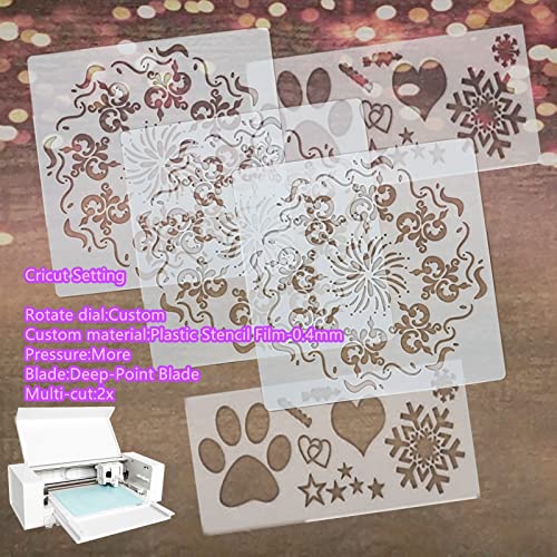 BANLTRE Mylar Sheet 12 x 24 inch 7.5 mil 8 Sheets Milky Translucent PET Blank Stencil Making Sheet for Cricut, Silhouette, Cut Tool Template Material BANLTRE