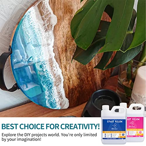 JDiction 1.06 Gallon Epoxy Resin - Crystal Clear High Gloss Resin Kit, Easy 1:1 Mix, Art Resin for Craft, Wood Tabletop, Jewelry Making, Coating and JDiction