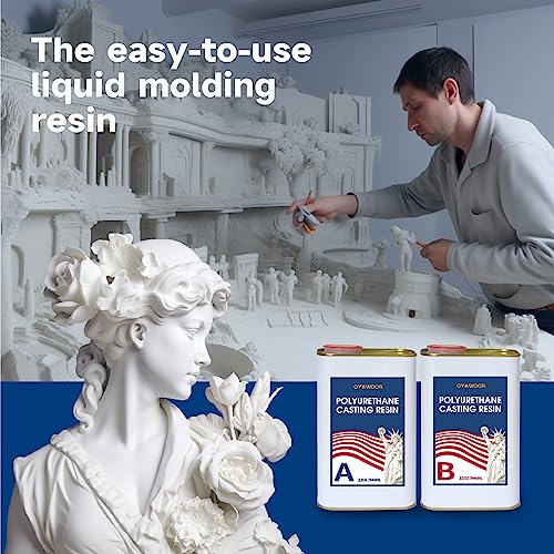 OYOWOOA Polyurethane Casting Resin 64oz 2-Part Resin and Hardener Kit for Garage Kit Models Prototypes Figurines, and Proofing Molds Quikly Curing OYOWOOA