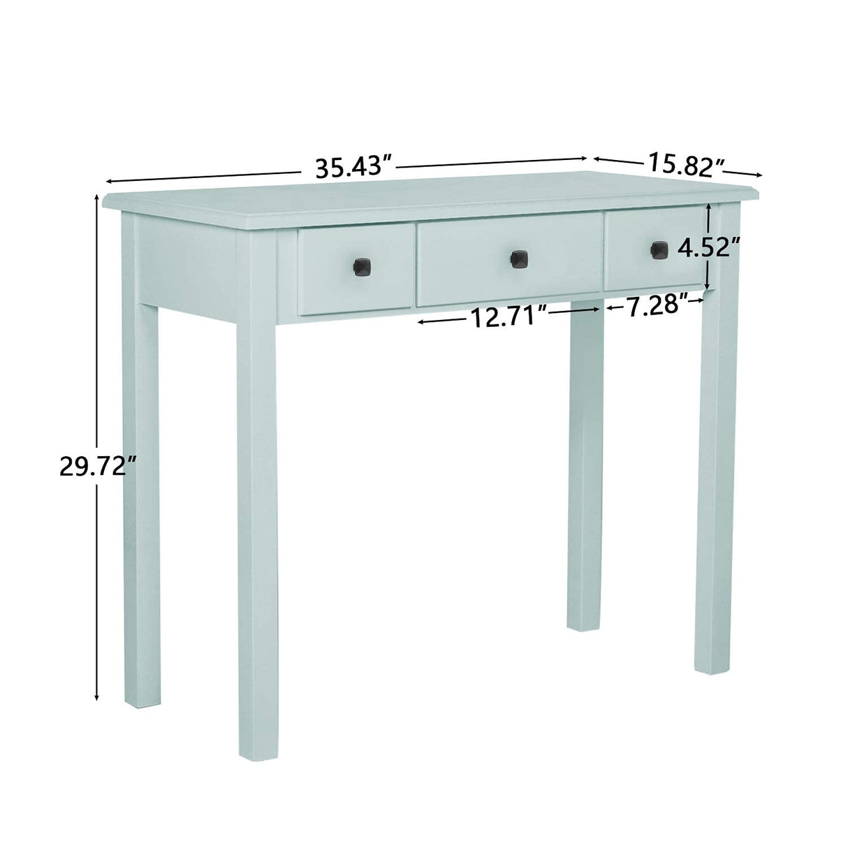 STHOUYN Home Office Small Writing Desk with Drawers Bedroom, Study Table for Adults/Student, Vanity Makeup Dressing Table Save Space Gifts Green STHOUYN