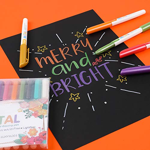 Sunshilor Metallic Markers Medium Point Metallic Marker Pens for Black Paper, Art Rock Painting, Easter Egg, Halloween Pumpkin, Card Making, Sunshilor