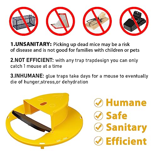 Mouse Trap Bucket,Bucket Lid Mouse Rat Trap, Reusable Humane Mouse Traps for Indoor Outdoor,Automatic Reset Bucket Lid Mouse Trap,5 Gallon Bucket ABEIER