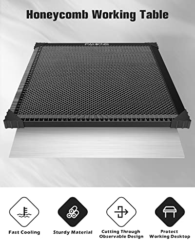 FAHKNS Honeycomb Working Table, 15.7"x15.7"x0.87" Honeycomb Laser Bed for Most Laser Engravers, for Fast Heat Dissipation and Table-Protecting with FAHKNS