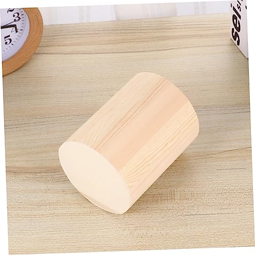 KALLORY 4 Pcs Unfinished Wooden Pen Holder Toothpick Dispenser Wood Remote Control Holder Stationery Organizer Pencil Pot Holder Pen Holders Wood Pen KALLORY