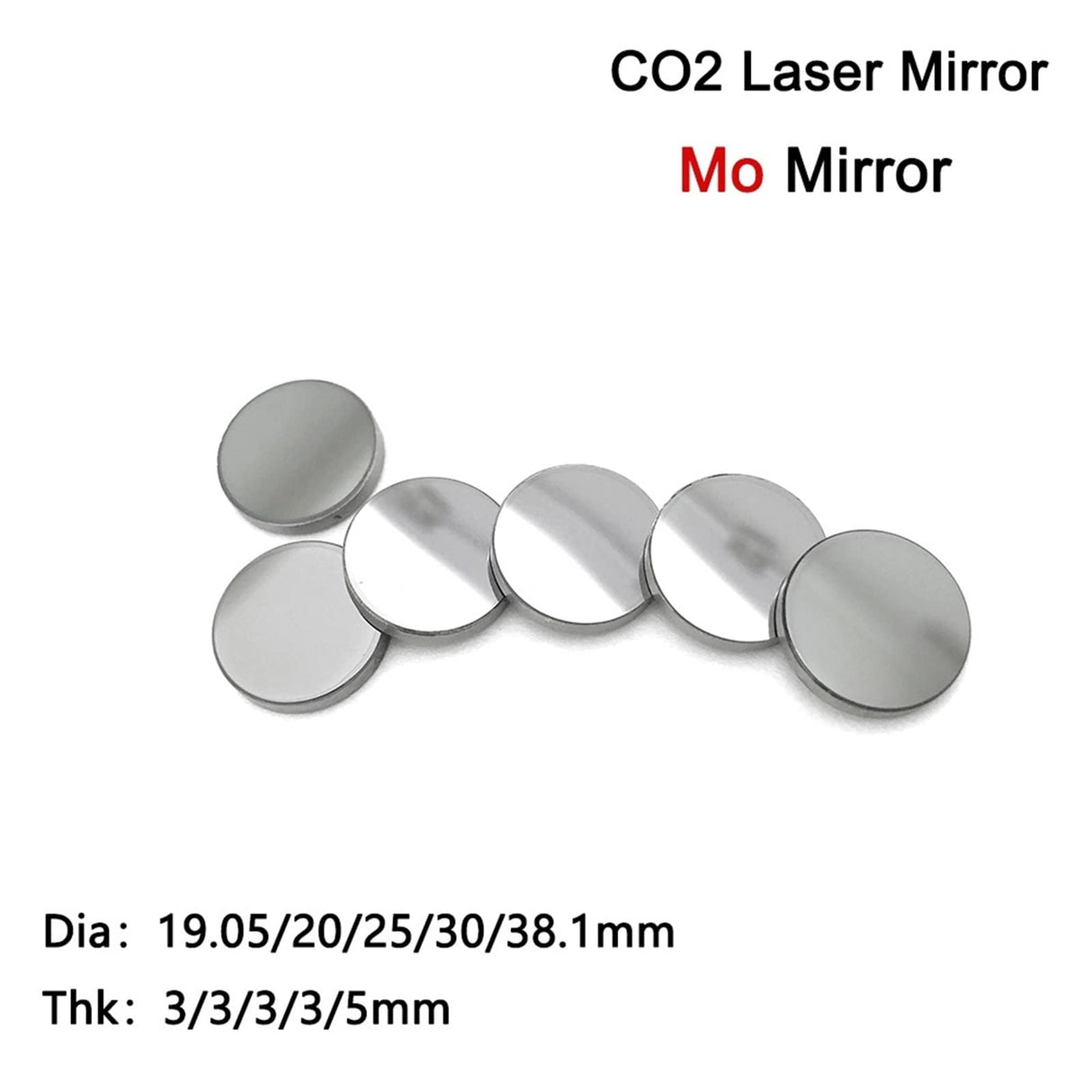 CO2 Laser Cutter Focus Focal Lens CO2 Laser Reflector Mirror Dia20mm*THK2/3mm Laser Molybdenum Reflective Mirror for CO2 Laser Engraving Machine Generic