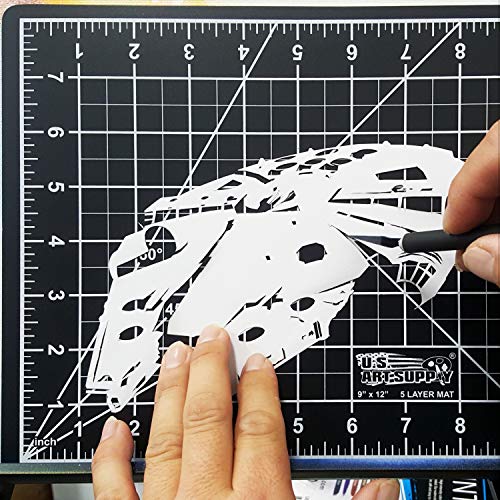 US Art Supply 12" x 18" Green/Black Professional Self Healing 5-Ply Double Sided Durable Non-Slip Cutting Mat Great for Scrapbooking, Quilting, U.S. Art Supply