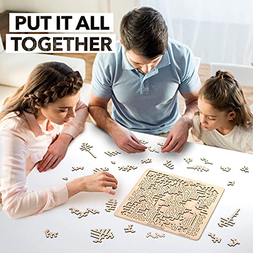 WOODSTERS Mind Bending Wooden Jigsaw Puzzle - Best Gift for Adults and Kids - Aztec Labyrinth - Expert Level Challenging Puzzle for Adults - 130 WOODSTERS