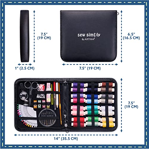 ARTIKA Sewing Kit for Adults and Beginners - Needle and Thread Kit with Sewing Accessories and Portable Case for Travel, Family with Scissors, ARTIKA