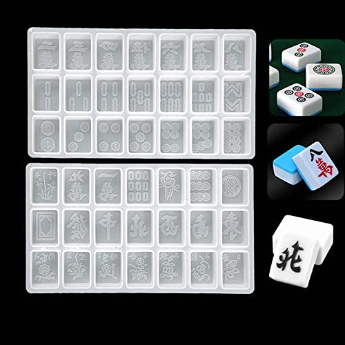 W-LOVE Mahjong Dice Epoxy Resin Casting Mold Resin Silicone Molds for DIY Craft Project Mahjong Game Set, Multicolor W-LOVE
