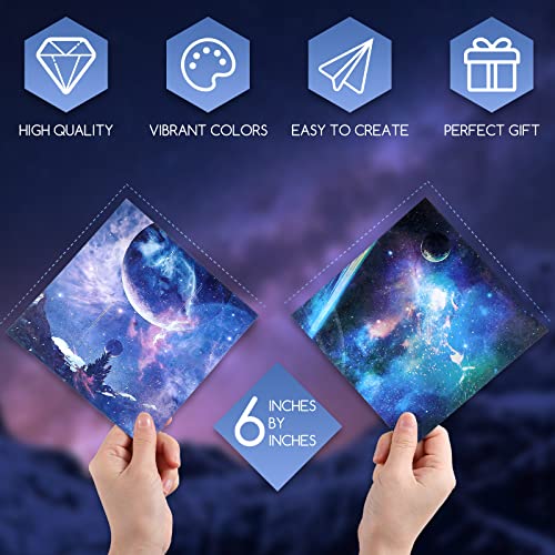 150 Sheets Double Sided Origami Paper Kit 6 x 6 Inch Beautiful Sky Scrapbook Paper Galaxy Outer Space Star Pattern Paper Easy Folding for Arts Crafts Chinco