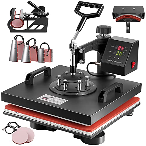Topdeep Heat Press 15x15 Inch 8 in 1 Heat Press Machine, Swing Away T Shirt Pressing Machine Digital Control, Multifunction Heat Press Transfer Topdeep