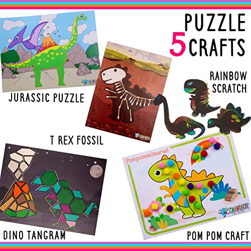 Craftikit ® 20 Dinosaur Crafts for Kids - Award-Winning All-Inclusive Fun Toddler Arts and Crafts Box for Kids - Dinosaur Crafts for Toddlers Ages Craftikit