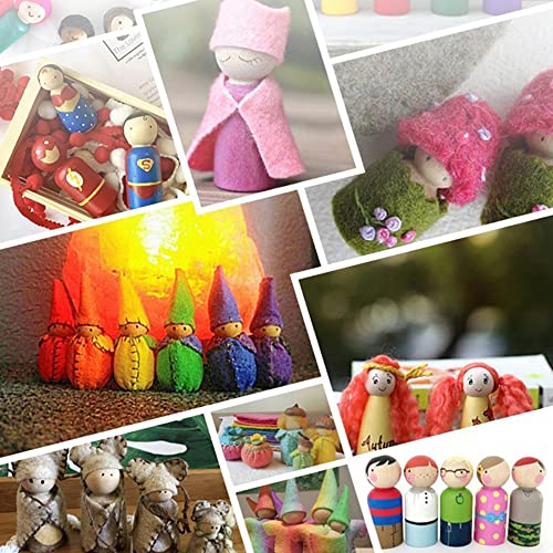 HAHIYO 1.4inches 25PCs Dad-Shape Wooden Peg Dolls Unfinished Wooden People Peg People Unfinished Craft Dolls Wooden Figures Doll Bodies Decorative HAHIYO