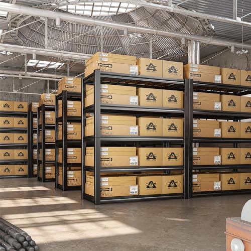 REIBII 40" W Garage Shelving 2000LBS Heavy Duty Storage Shelves 5 Tier Metal Shelves for Storage Rack Garage Shelf Shelving Units and Storage Shelves REIBII